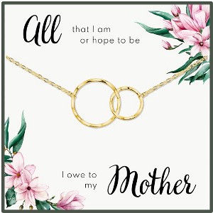 HOPE LOVE SHINE Mom Gifts from Daughter Son Appreciation Mom Necklace 14K Gold Plated Sterling Silver 2 Rings 18" - 1 of 4