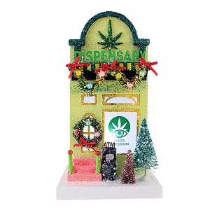 Cody Foster 11.0 Inch Dispensary Putz Building Christmas Christmas Village , Lightweight Christmas Decor Nostalgic Putz Building (1PC) - 1 of 4