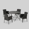 Bram 5pc Wicker Patio Dining Set - Brown - Christopher Knight Home: Outdoor Furniture, Iron Frame, Weather-Resistant, Foldable Table - 2 of 4