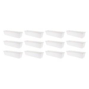The HC Companies Indoor Outdoor 30 Inch Eclipse Series Window Flower Garden Ornamental Planter Box with Removable Attached Saucer, White (12 Pack) - 1 of 4