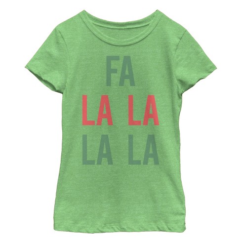 Girl's CHIN UP Christmas Fa La La Text T-Shirt - image 1 of 3