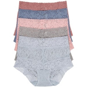 Felina | Signature Stretchy Lace Hi-Waisted Boyleg Panty 5-Pack - 1 of 1