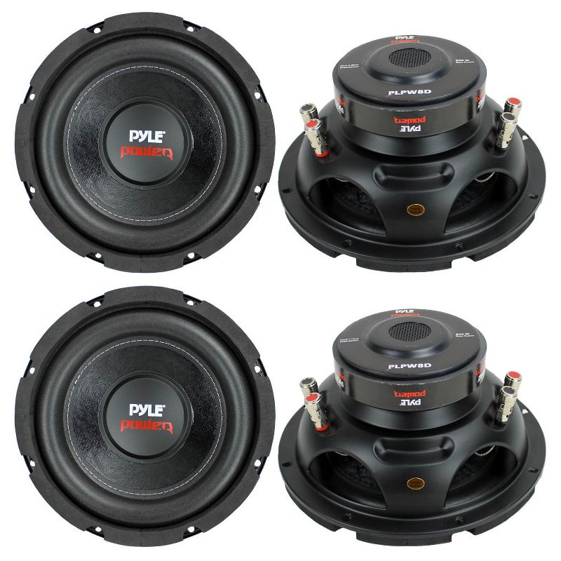 PYLE PLPW8D 8" 1600W Car Audio Subwoofers Subs Woofers Stereo DVC 4-Ohm, 1 of 7