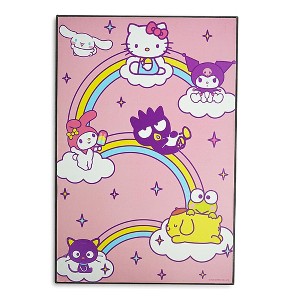 Silver Buffalo Sanrio Hello Kitty and Friends Rainbows And Clouds 13 x 19 Inch Framed MDF Wall Art - 1 of 4