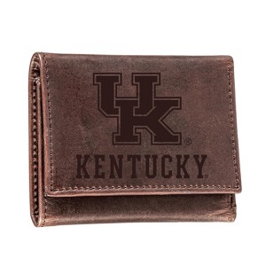 Evergreen NCAA Kentucky Wildcats Brown Leather Trifold Wallet Officially Licensed with Gift Box - 1 of 1