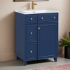 24" Bathroom Vanity with Sink, Free Standing Single Basin Vanity Set with Two Drawers and One Door - Leovsnove - 2 of 4