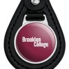 Brooklyn College Bulldogs Logo Black Leather Keychain - 3 of 4