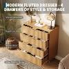 Coucheta 4-Drawer Fluted Dresser - Tall Wave Pattern Chest, Modern Multi-Functional Organizer for Bedroom Storage in Multiple Sizes & Finishes - 3 of 4