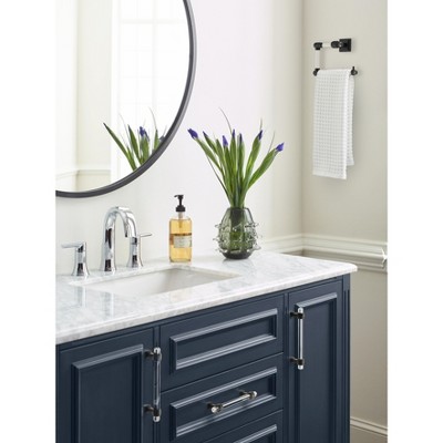 Clear and Matte Black Wall Mounted Towel Ring