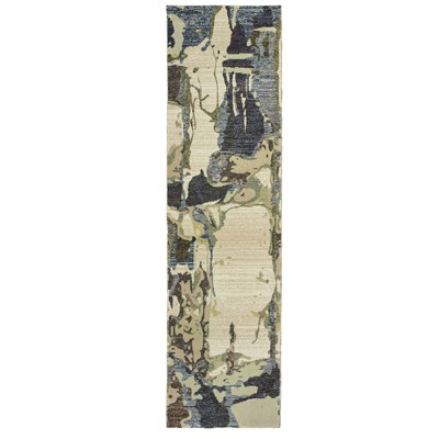 Oriental Weavers Evolution 8027A Blue/ Grey Indoor Area Rug - 2'6" x 12'