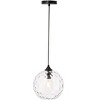 Elegant Lighting Cashel 1 light Black and Clear glass pendant - 4 of 4