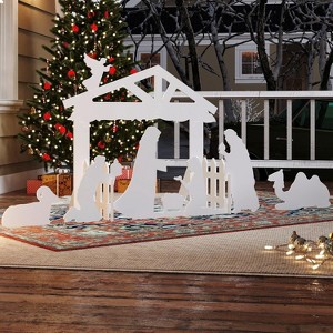 Sandinrayli Outdoor Lighted Nativity Set with 20 LED Lights, Holiday Yard Lawn Garden Decoration - 1 of 4