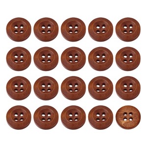 Unique Bargains Wooded Sewing DIY Craft Clothing Sewing Round Buttons 50 Pcs - 1 of 4