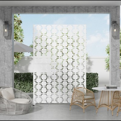 Lirago 72 in Galvanized Metal Garden Privacy Screen & Fence