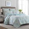 King Saltwater Reversible Quilt Set Blue - Laura Ashley : Target