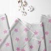 Bacati - Stars Pink Ikat Muslin 100 percent Cotton Universal Baby US Standard Crib or Toddler Bed Fitted Sheet - 2 of 4