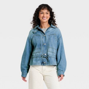 Women's Cinched Denim Jacket - Universal Thread™ Light Wash XS