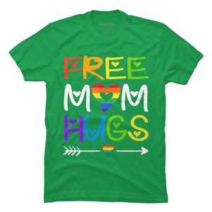Adult Design By Humans Rainbow Free Mom Hugs Pride Arrow By Avocato T-Shirt - 1 of 2