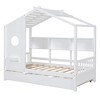 Twin Size House Bed with Trundle and Storage Shlef - 4 of 4