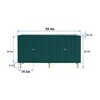 Lyngins Sideboard Buffet Cabinets with 4 Doors,Metal Legs,Handles,Lacquered Wooden Coffee Bar Cabinets,Credenzas for Kitchen,Entryway - 3 of 4