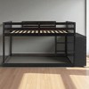 Full Over Full Bunk Bed with Storage Drawers and Shelves, Solid Wood Frame, No Box Spring Needed, Gray, Space-Saving Design - 2 of 4