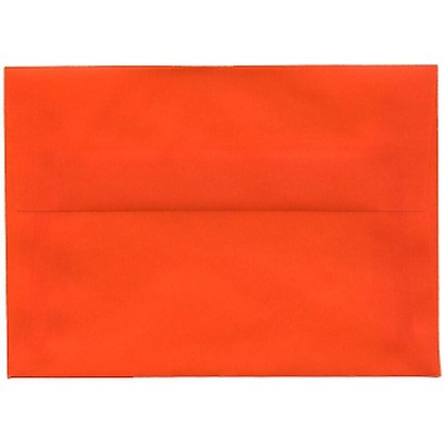 JAM Paper 4Bar A1 Translucent Vellum Invitation Envelopes 3.625x5.125 Orange 1591617I