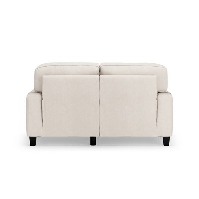 Serta Palisades 61" Cream Microfiber Loveseat with Pillow Back
