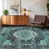 Washable Vintage Rug Non Slip Low Pile Rug Soft Throw Floor Cover Floral Foldable Indoor Carpet for Living Room Bedroom Playroom Nursery - 3 of 4