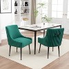 SEYNAR Modern Glam Velvet Black Metal Legs Dining Chair or Vanity Chair Set of 2 with Rear Handle - 2 of 4