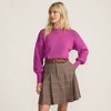 Lands' End Women's Plus Size Brushed Flannel Pleated Mini Skirt - 4 of 4