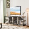 70In TV Stand, Entermainment Center with Storage Cabinet & 2 Mesh Doors, Wood Rustic TV Console, 2 Tier Farmhouse TV Table for Living Room, Bedroom - 2 of 4