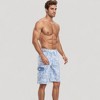 Anna-Kaci Swim Men's Tropical Print Swim Trunks with Adjustable Drawstring Waist and Cargo Pocket Detail - 3 of 4