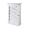 DOMETOUR Wall Mounted Cabinet, Hanging Medicine Cabinet with 3 Tiers, Single Louvered Door, Floating Cupboard for Home Bathroom Bedroom, White - 2 of 4
