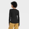 Women's Long Sleeve Ribbed Scoop Neck T-Shirt - A New Day™ - image 2 of 3