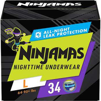 Girls' Nighttime Bedwetting Underwear, Size Large (68-95 lbs), 34 Ct