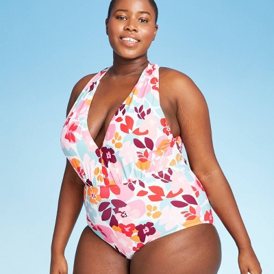 plus size plunge swimsuit