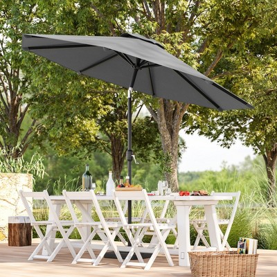 Sonkuki Outdoor 9ft Patio Market Umbrellas and Shade, Table Umbrella for Patio and Outdoor With Tilt Button for Deck, Garden and Pool