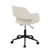 TiramisuBest Contemporary Black Metal & Cream Faux Leather Low Back Task Chair, Ergonomic, Adjustable Height & 360¡ã Swivel - 3 of 4