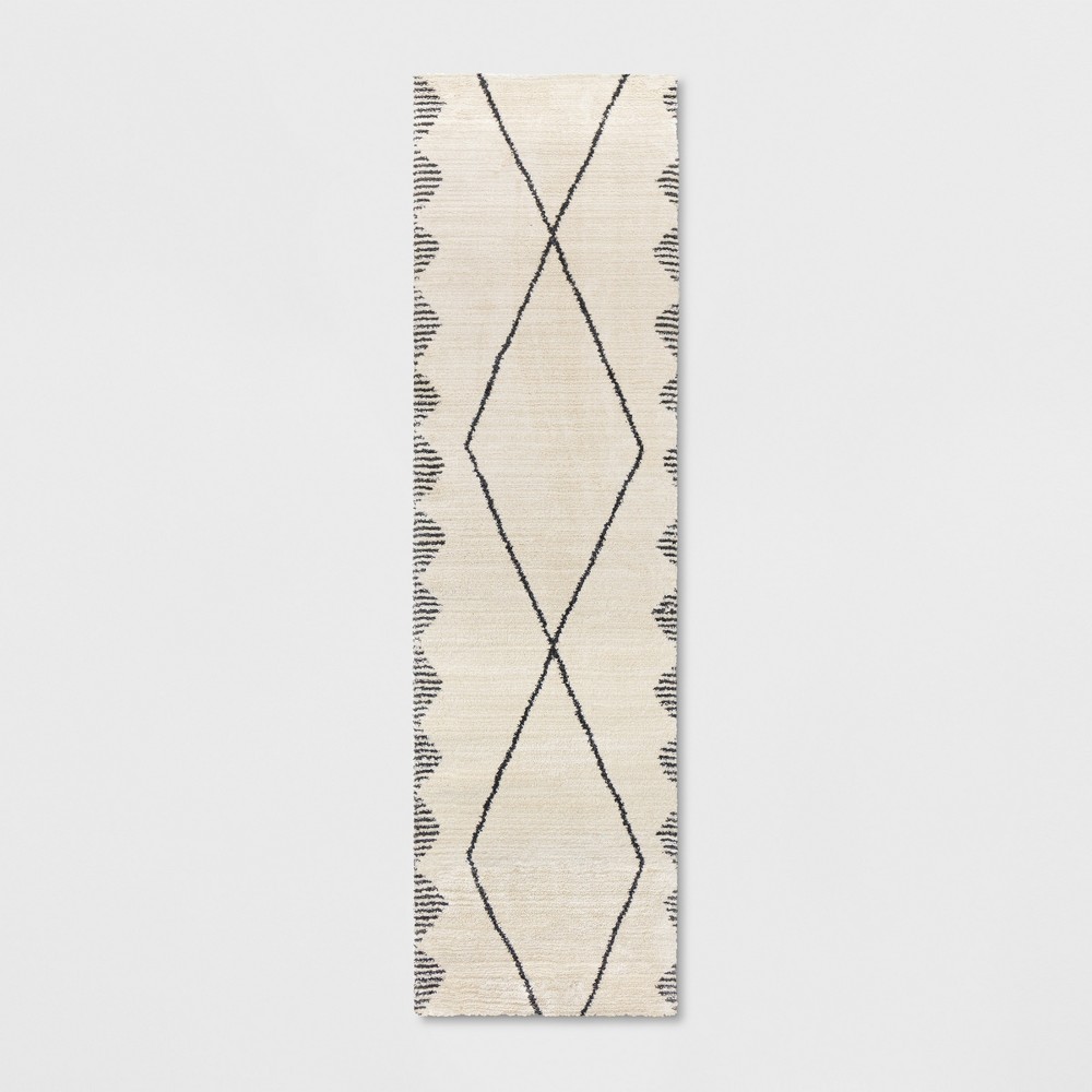  Glacier Diamond Woven Rug Cream