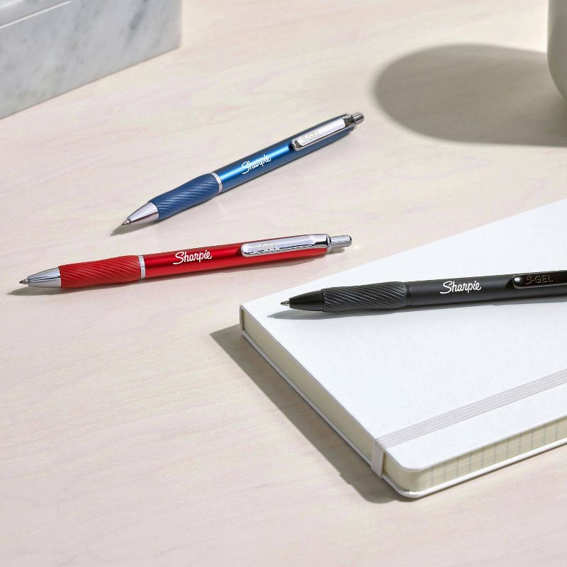 Sharpie S-Gel 2pk Pens Black Metal Barrel 0.7mm Medium Tip Black Ink, 5 of 10