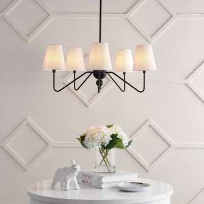 Skylar 32" Black Iron 5-Light Classic Minimalist Chandelier