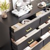 Fredees 7-Drawer Dresser for Bedroom with LED Light, Modern Black Chest with Charging Station for Closet, Living Room, Hallway - 4 of 4