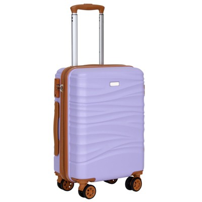 Hykolity 20" Carry On Luggage, Expandable Hardshell Suitcase with Double Spinner Wheels PURPLE