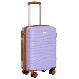 Hykolity 20" Carry On Luggage, Expandable Hardshell Suitcase with Double Spinner Wheels PURPLE - 1 of 4