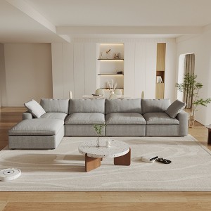 Cloud Modular Sectional Sofa Couch,160.6" L Shaped Convertible Couches with Storage Ottoman for Living Room,Sofa Covers Washable&Replaceable - 1 of 4
