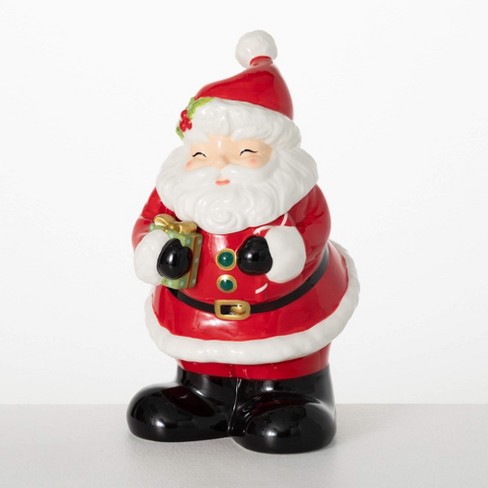 13"H Sullivans Christmas Whimsical Santa Cookie Jar, Red-White, Indoor Christmas Decor - image 1 of 4