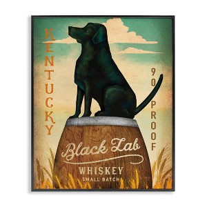 Stupell Industries Black Lab Whiskey Vintage Brewing Sign Framed Giclee Art - 1 of 4
