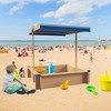 Children's Wooden Sandbox With Adjustable Canopy, Sandpit With Covers Kids Wood Playset Outdoor Backyard - Upgrade Retractable - 2 of 4
