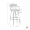 HomeRoots 26" Black And Wood Brown Faux Leather Swivel Low Back Counter Height Bar Chair - 3 of 4