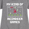 - Instant Message - My Kind Of Reindeer Games Christmas Graphic Short Sleeve Fleece Dress - 2 of 4